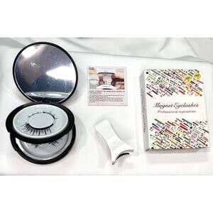 Magnetic Eyelashes Kit - Reusable False Black Lashes - 1 Pair NWT